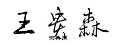 曾慶福王貴森行書個性簽名怎么寫