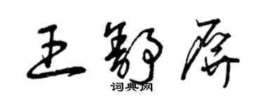 曾慶福王舒屏草書個性簽名怎么寫