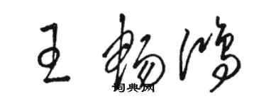 駱恆光王暢鴻草書個性簽名怎么寫