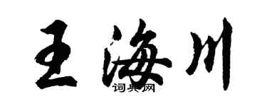 胡問遂王海川行書個性簽名怎么寫