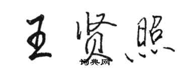 駱恆光王賢照行書個性簽名怎么寫