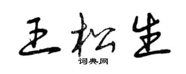 曾慶福王松生草書個性簽名怎么寫