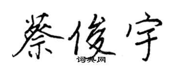 王正良蔡俊宇行書個性簽名怎么寫