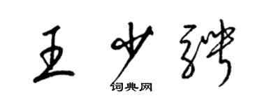 梁錦英王少騁草書個性簽名怎么寫