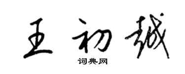 梁錦英王初越草書個性簽名怎么寫