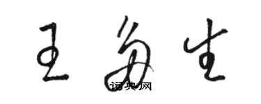 駱恆光王多生草書個性簽名怎么寫