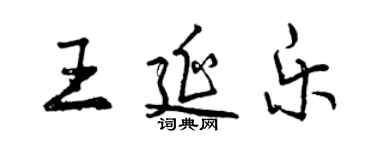曾慶福王延樂行書個性簽名怎么寫