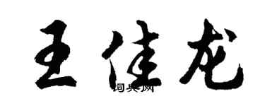 胡問遂王佳龍行書個性簽名怎么寫