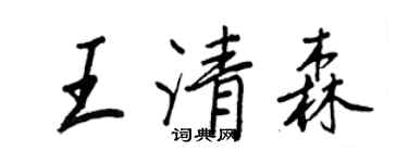 王正良王清森行書個性簽名怎么寫