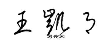 梁錦英王凱月草書個性簽名怎么寫