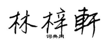 王正良林梓軒行書個性簽名怎么寫