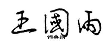曾慶福王國雨草書個性簽名怎么寫