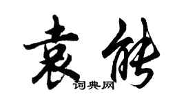 胡問遂袁能行書個性簽名怎么寫