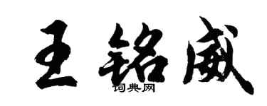 胡問遂王銘威行書個性簽名怎么寫