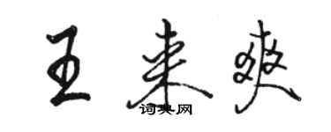 駱恆光王來爽行書個性簽名怎么寫