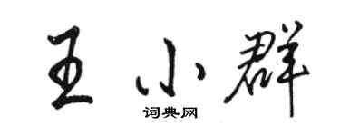 駱恆光王小群行書個性簽名怎么寫