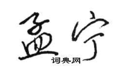 駱恆光孟寧行書個性簽名怎么寫