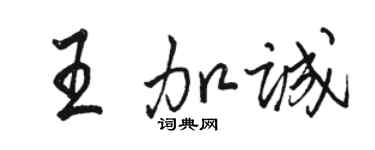 駱恆光王加誠行書個性簽名怎么寫