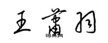 梁錦英王蕭羽草書個性簽名怎么寫