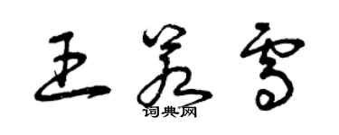 曾慶福王若雪草書個性簽名怎么寫