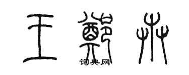 陳墨王鄭卉篆書個性簽名怎么寫