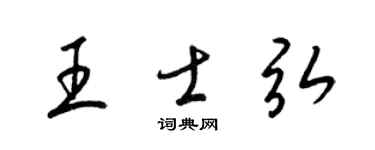 梁錦英王士弘草書個性簽名怎么寫