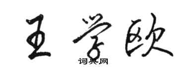 駱恆光王學歐行書個性簽名怎么寫