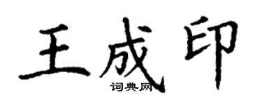 丁謙王成印楷書個性簽名怎么寫
