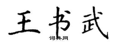 丁謙王書武楷書個性簽名怎么寫