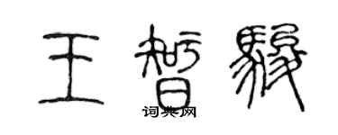 陳聲遠王智駿篆書個性簽名怎么寫