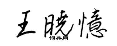 王正良王曉憶行書個性簽名怎么寫