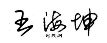朱錫榮王海坤草書個性簽名怎么寫