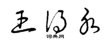 曾慶福王得水草書個性簽名怎么寫