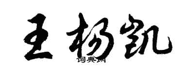 胡問遂王楊凱行書個性簽名怎么寫