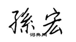 王正良孫宏行書個性簽名怎么寫