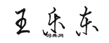 駱恆光王樂東行書個性簽名怎么寫