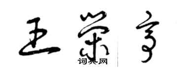 曾慶福王榮亭草書個性簽名怎么寫