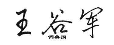 駱恆光王谷軍行書個性簽名怎么寫