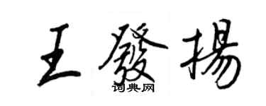 王正良王發揚行書個性簽名怎么寫