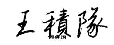 王正良王積隊行書個性簽名怎么寫