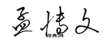 駱恆光孟博文草書個性簽名怎么寫