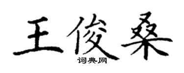 丁謙王俊桑楷書個性簽名怎么寫