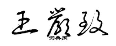 曾慶福王嚴致草書個性簽名怎么寫