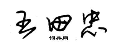 朱錫榮王田忠草書個性簽名怎么寫