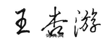駱恆光王杏遊行書個性簽名怎么寫