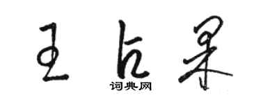 駱恆光王占果草書個性簽名怎么寫
