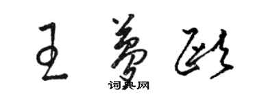 駱恆光王夢歐草書個性簽名怎么寫