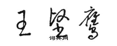 駱恆光王堅鷹草書個性簽名怎么寫