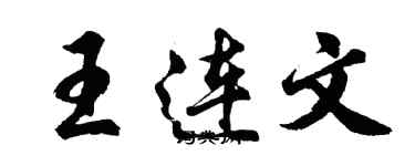 胡問遂王連文行書個性簽名怎么寫