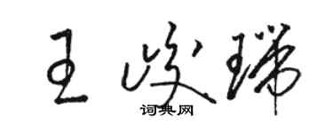 駱恆光王峻瑞草書個性簽名怎么寫